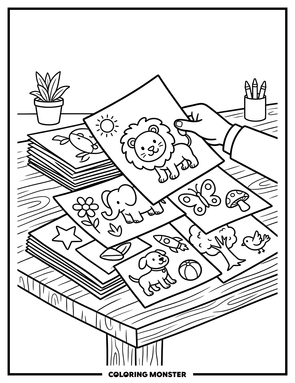 Stack Of Animal Coloring Pages Coloring Page