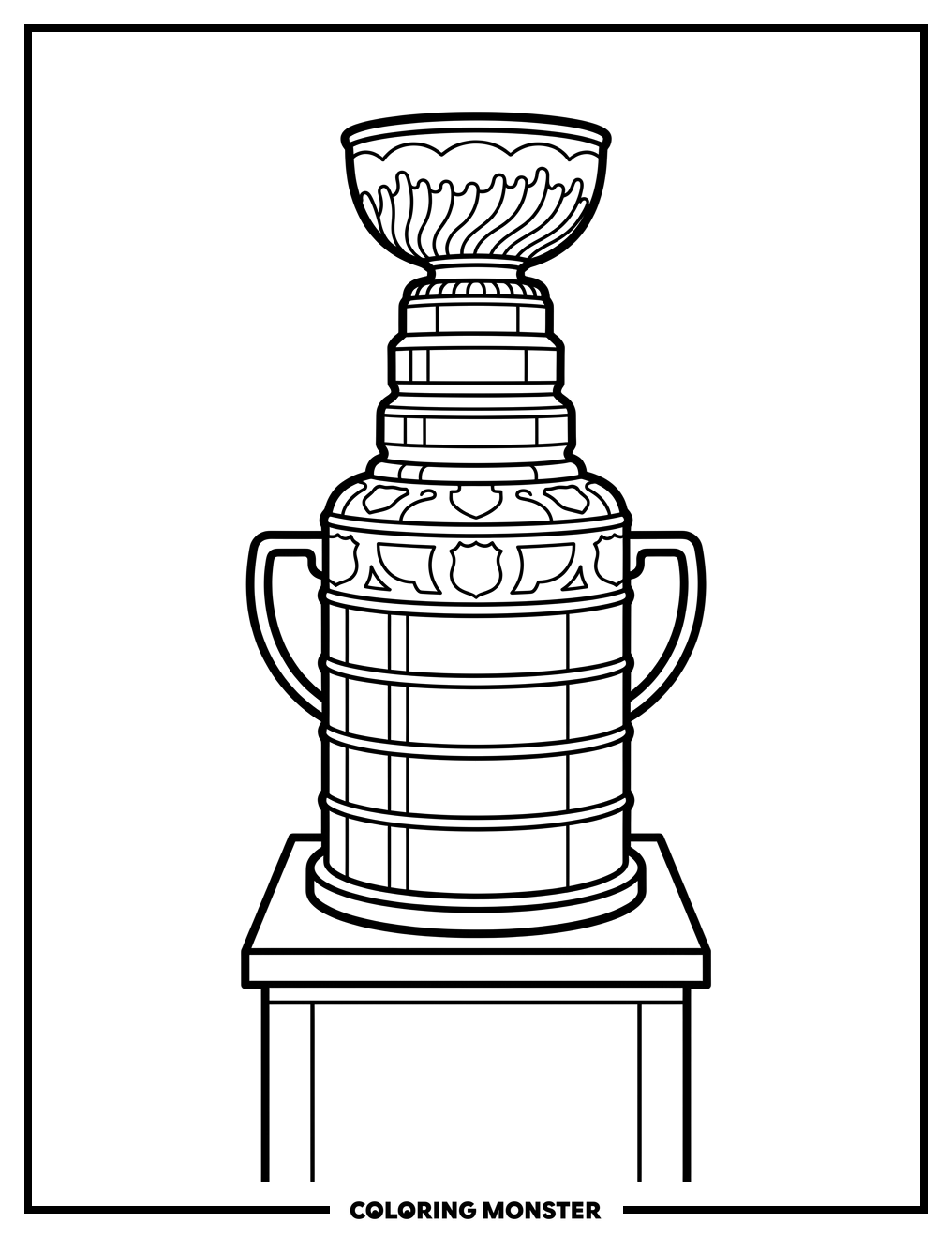 Stanley Cup Trophy Coloring Page
