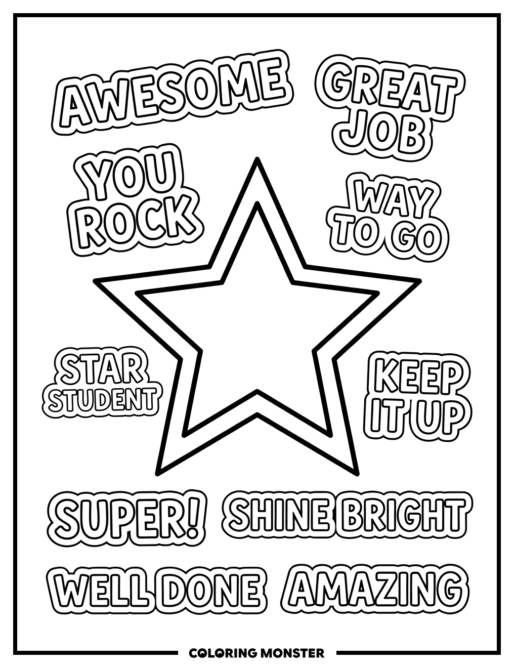 Star of Encouragement Coloring Page