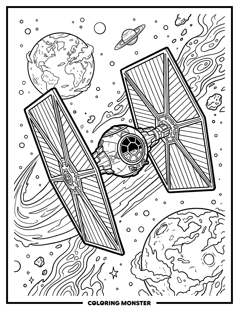 Star Wars Tie Fighter Coloring Page