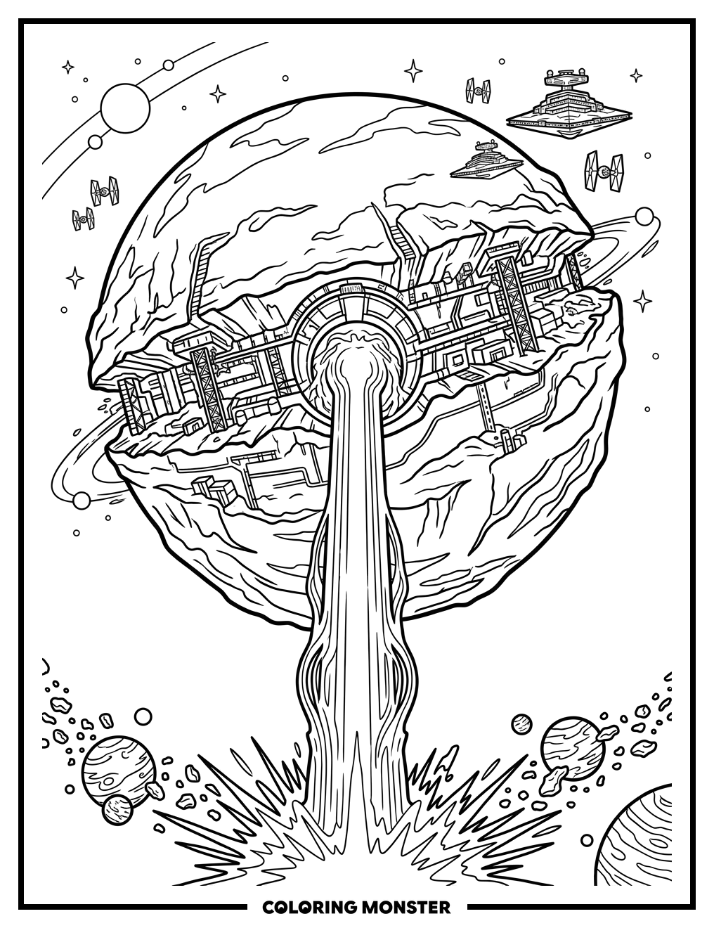Starkiller Base From Star Wars Coloring Page