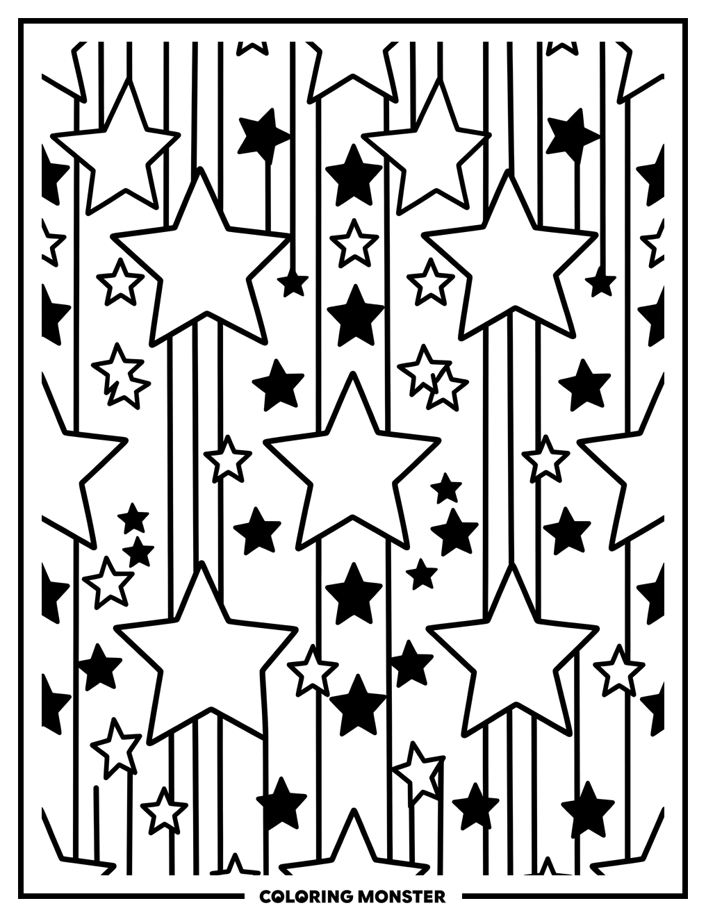 Stars and Stripes Pattern Coloring Page