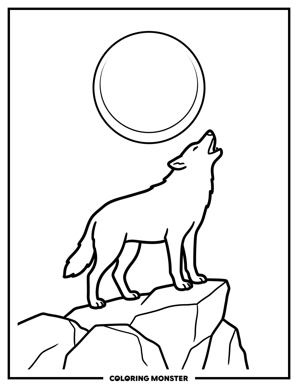 Steppenwolf Howling at the Moon Coloring Page