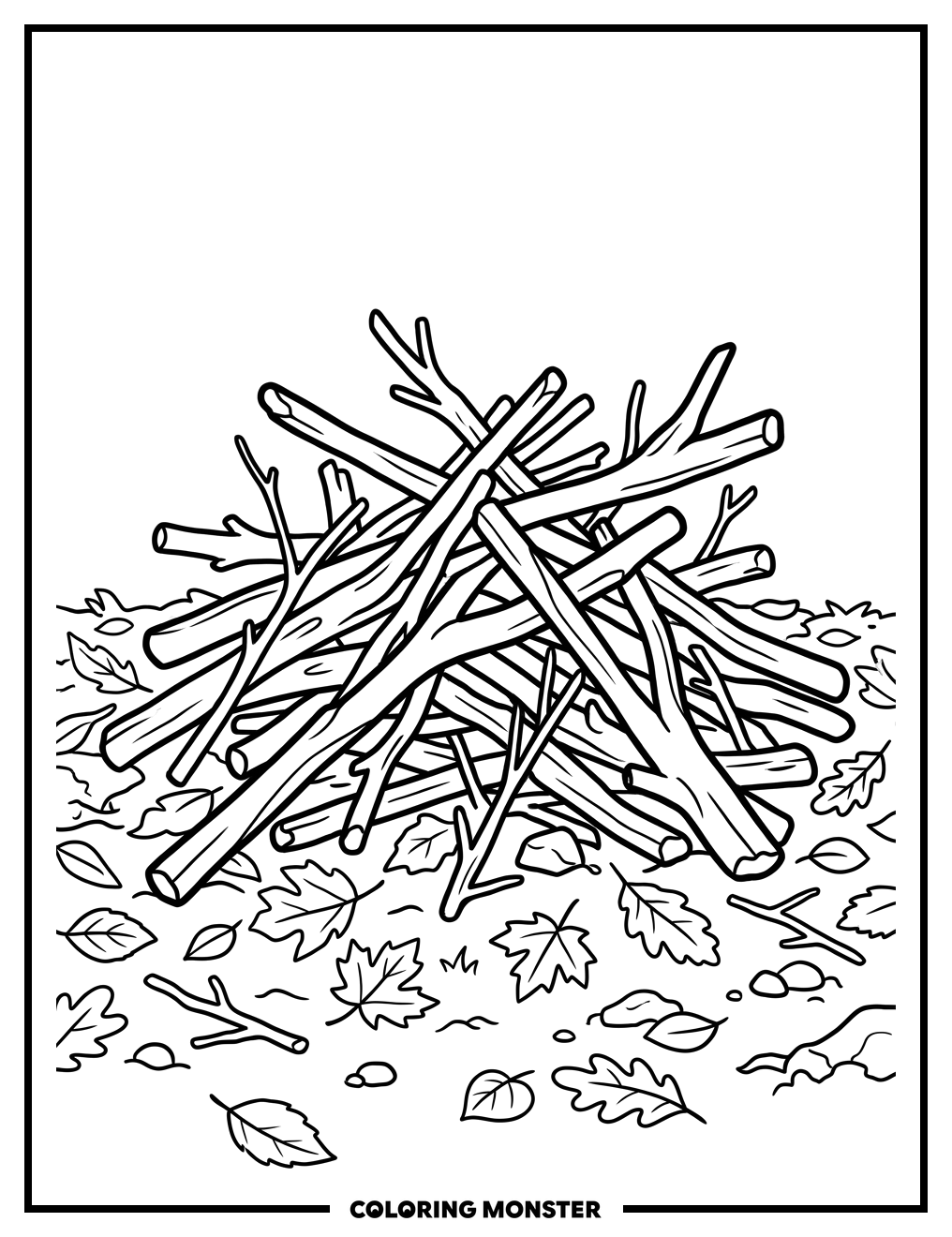 Sticks on the Forest Floor Coloring Page