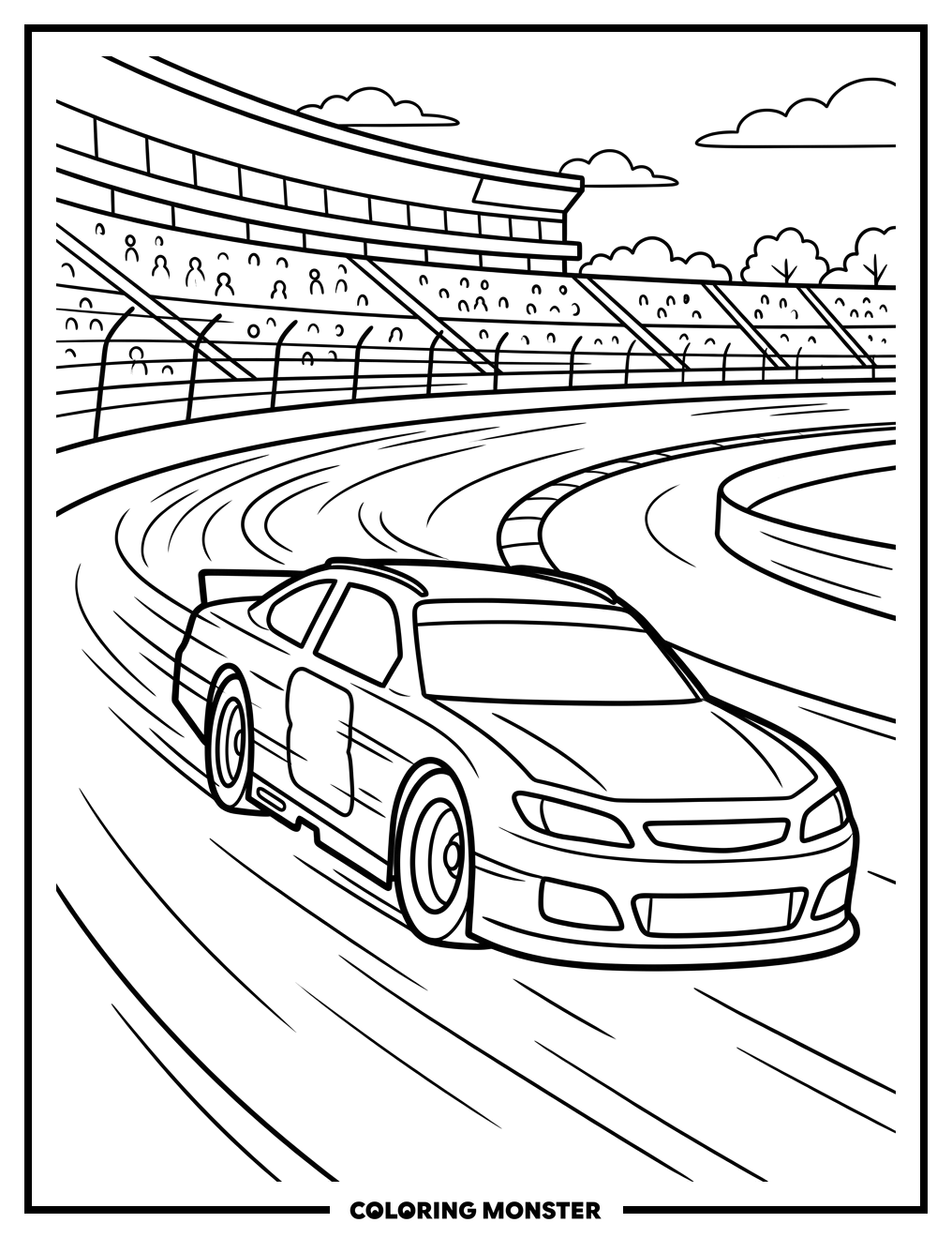 Stock Car Racing Coloring Page