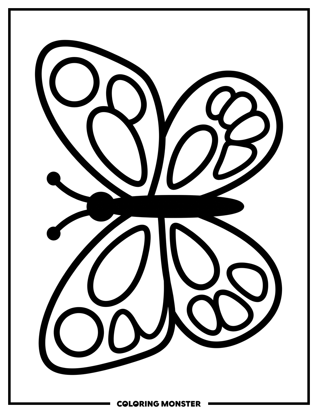 Stylized Butterfly Wings Coloring Page