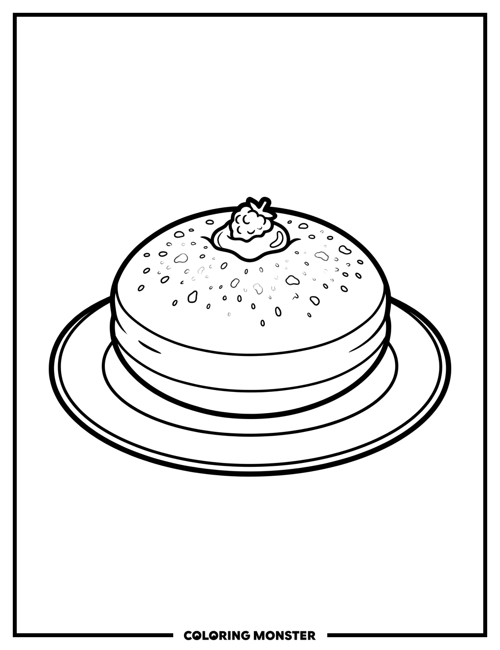 Sufganiyah With Powdered Sugar Coloring Page