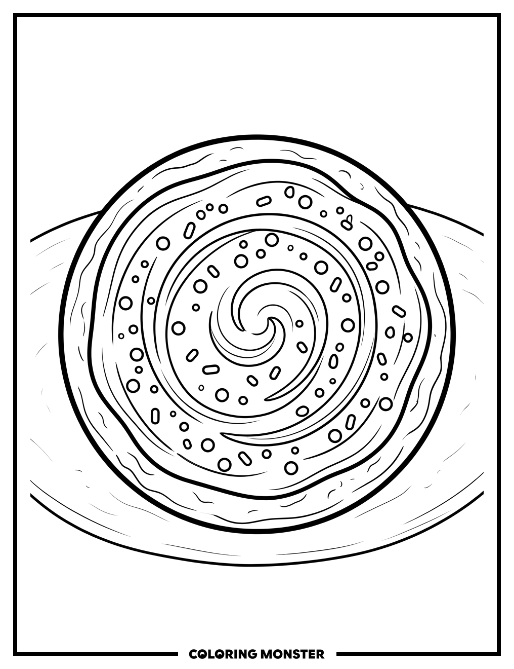Sugar Cookie with Frosting Swirls Coloring Page