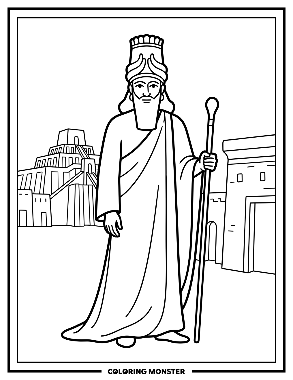 Sumerian King Coloring Page