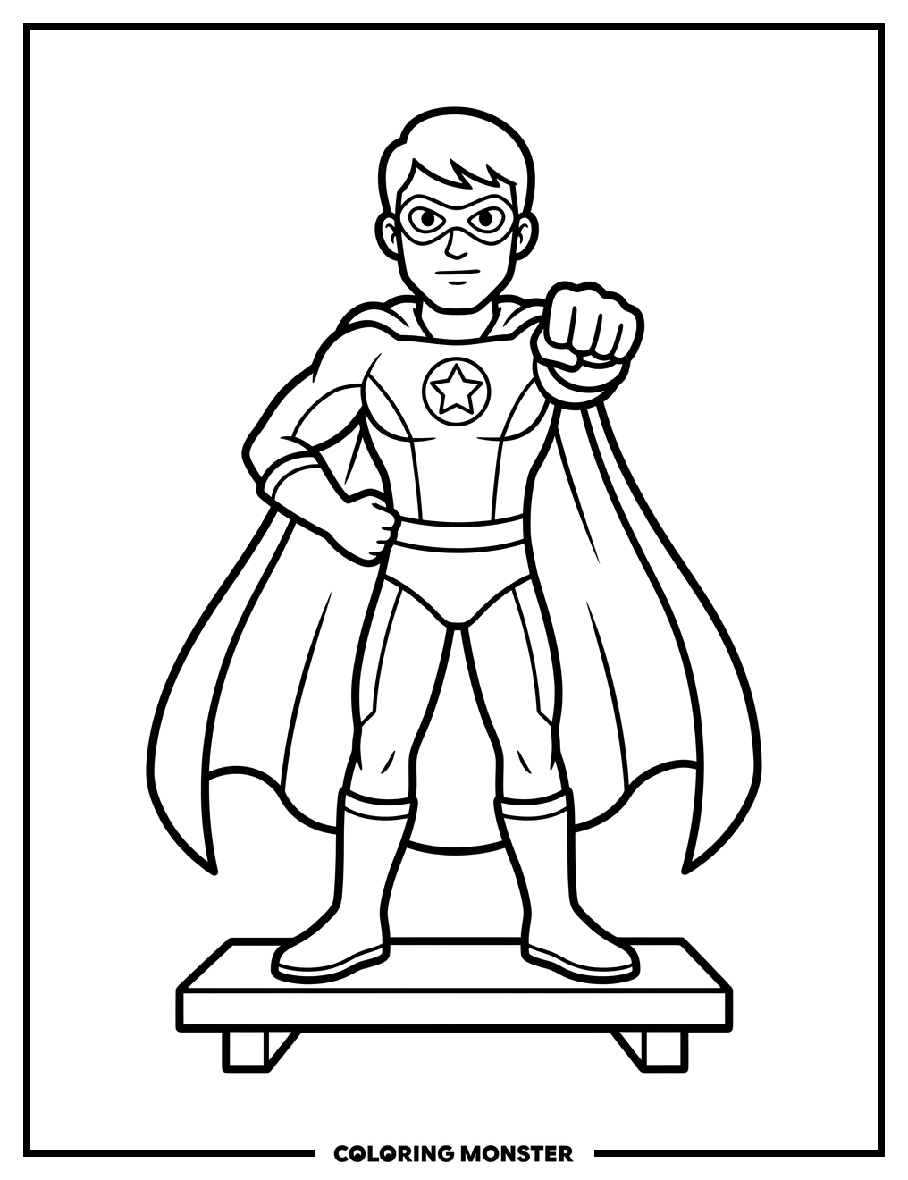 Superhero Ready For Action Coloring Page