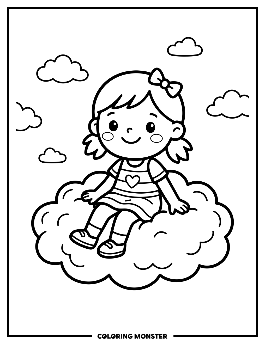 Sussie The Angel On A Cloud Coloring Page