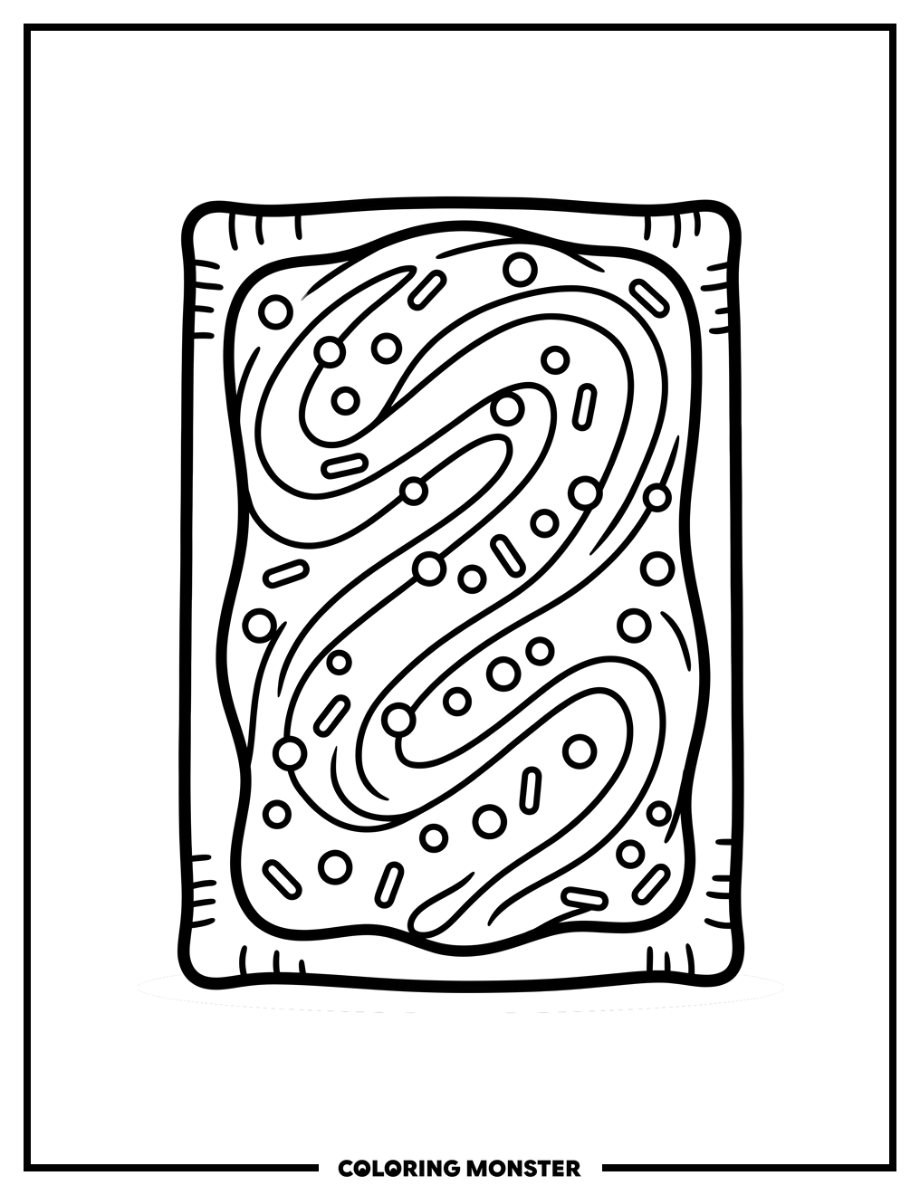 Swirled Pop-Tart with Sprinkles Coloring Page