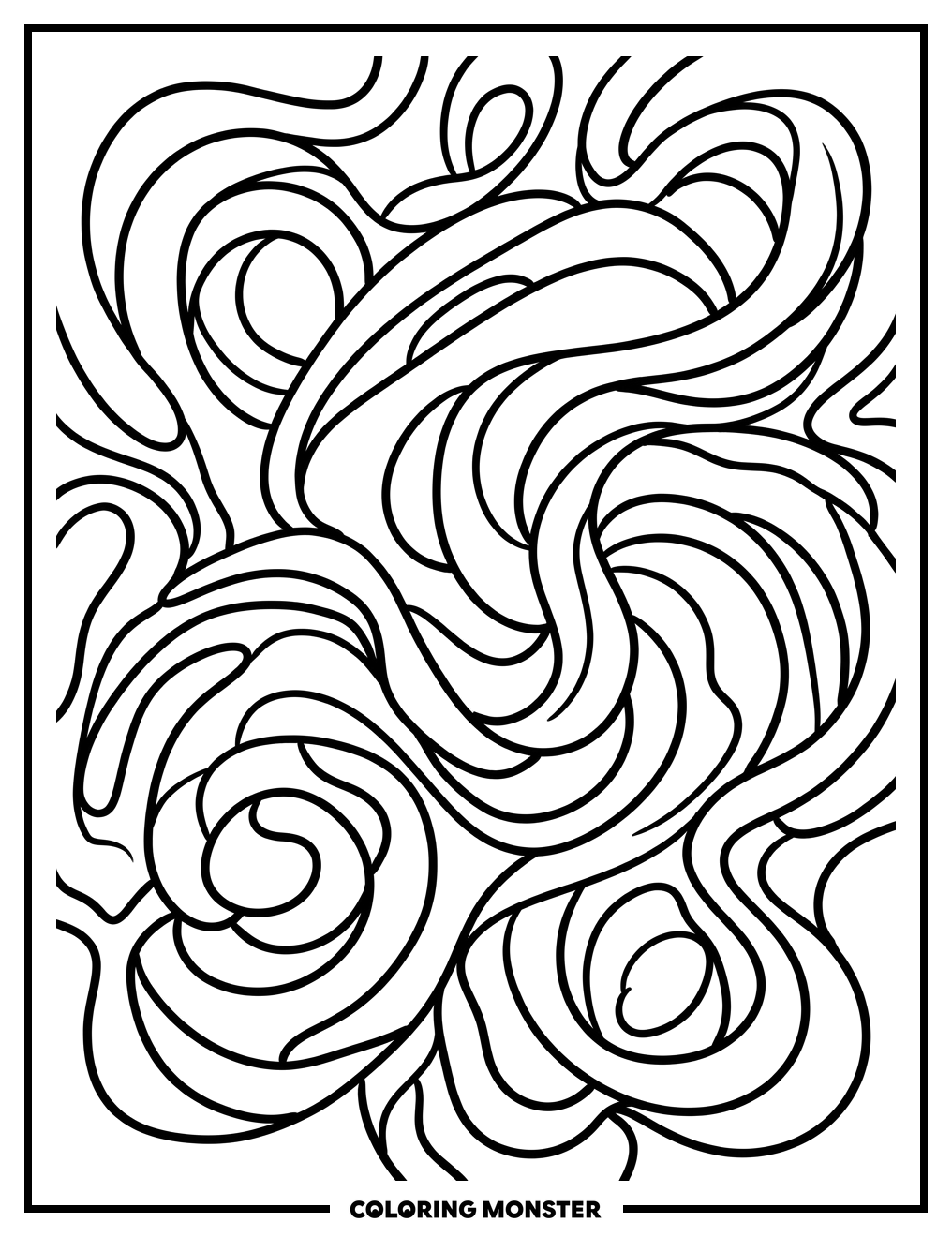 Swirling Abstract Pattern Coloring Page