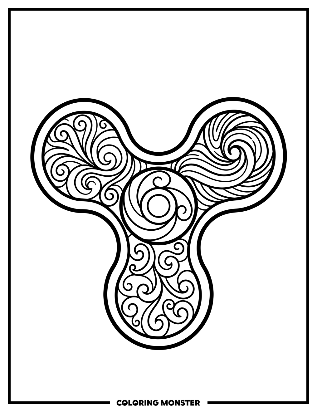 Swirling Fidget Spinner Coloring Page