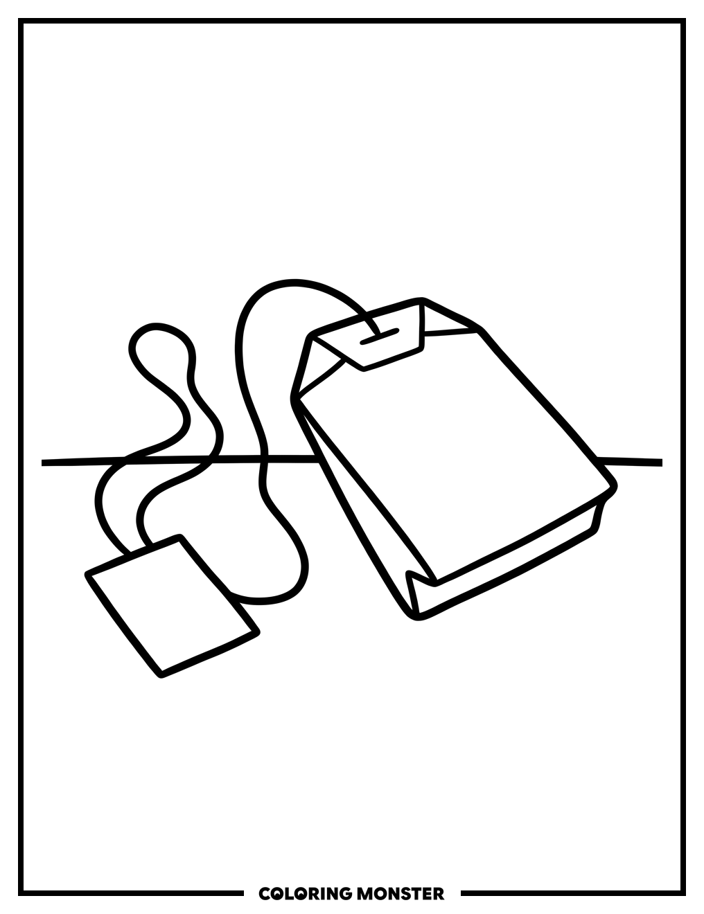 Tea Bag on a Surface Coloring Page
