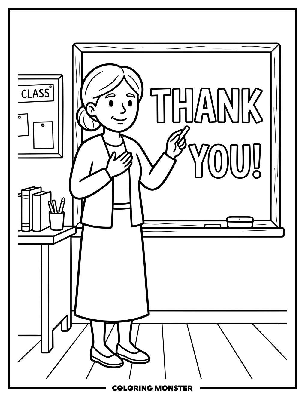 Teacher Saying Thank You Coloring Page