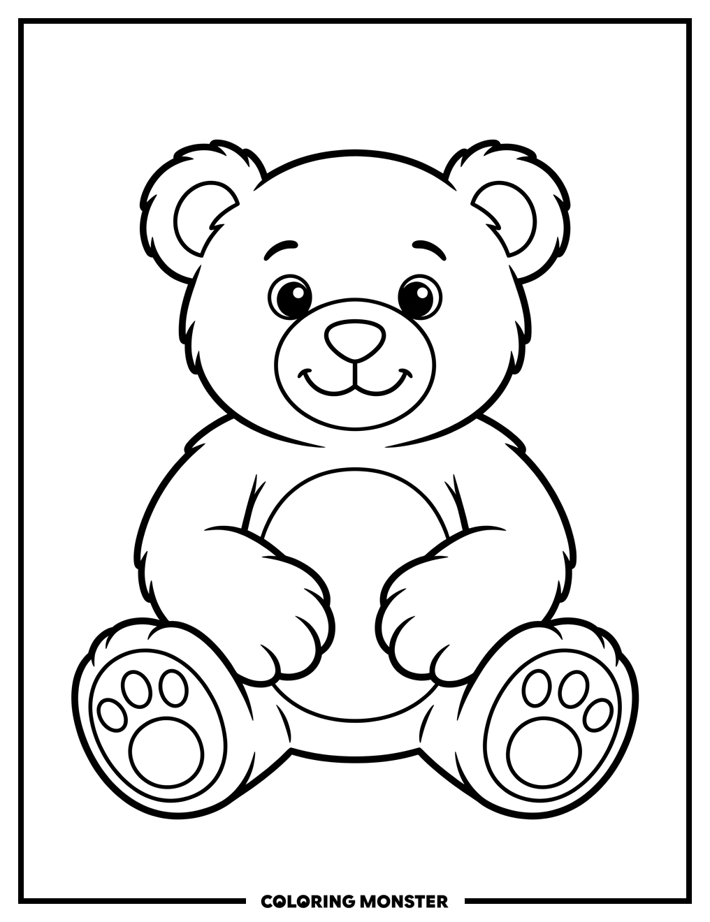 Teddy Bear Resting Coloring Page