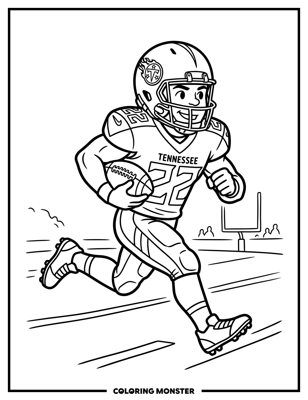 Tennessee Titans Football Player Coloring Page