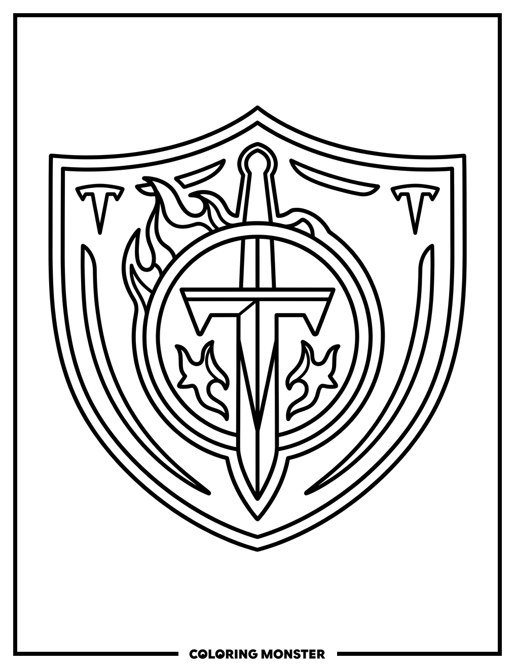 Tennessee Titans NFL Shield Logo Coloring Page