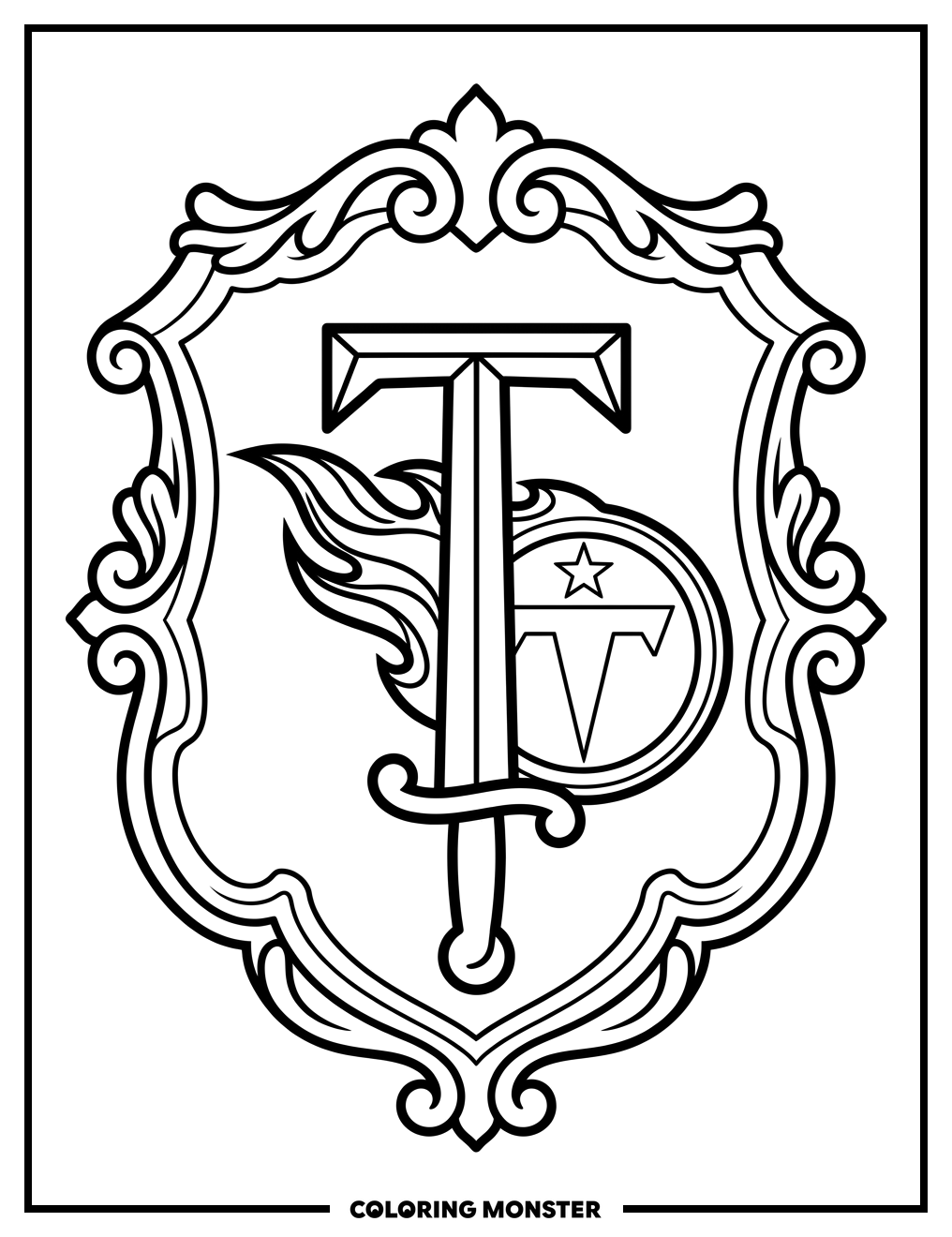 Tennessee Titans Shield Coloring Page