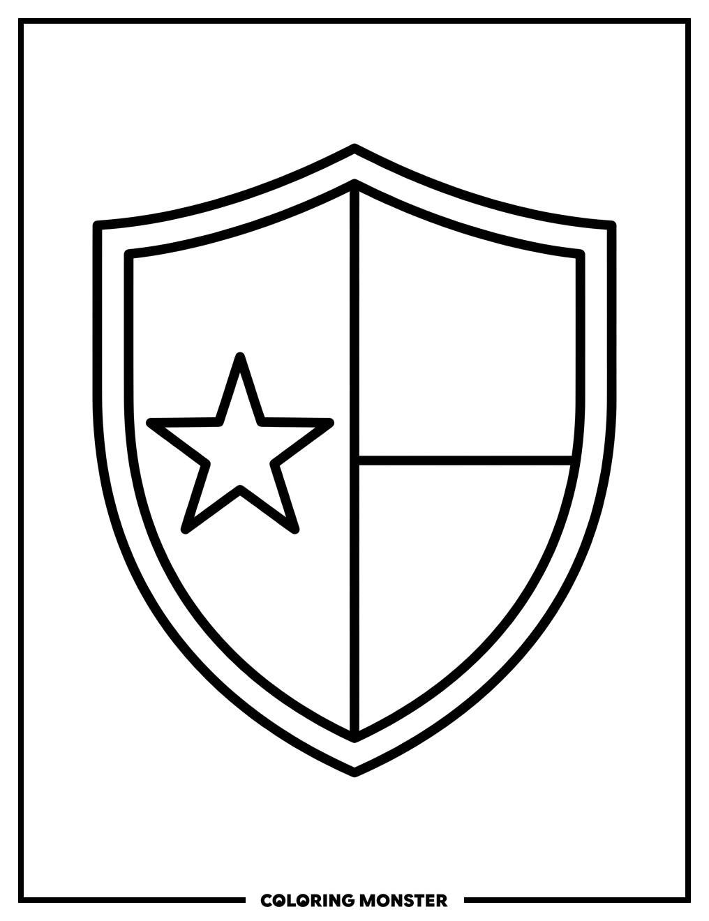 Texas Flag Heraldic Shield Coloring Page