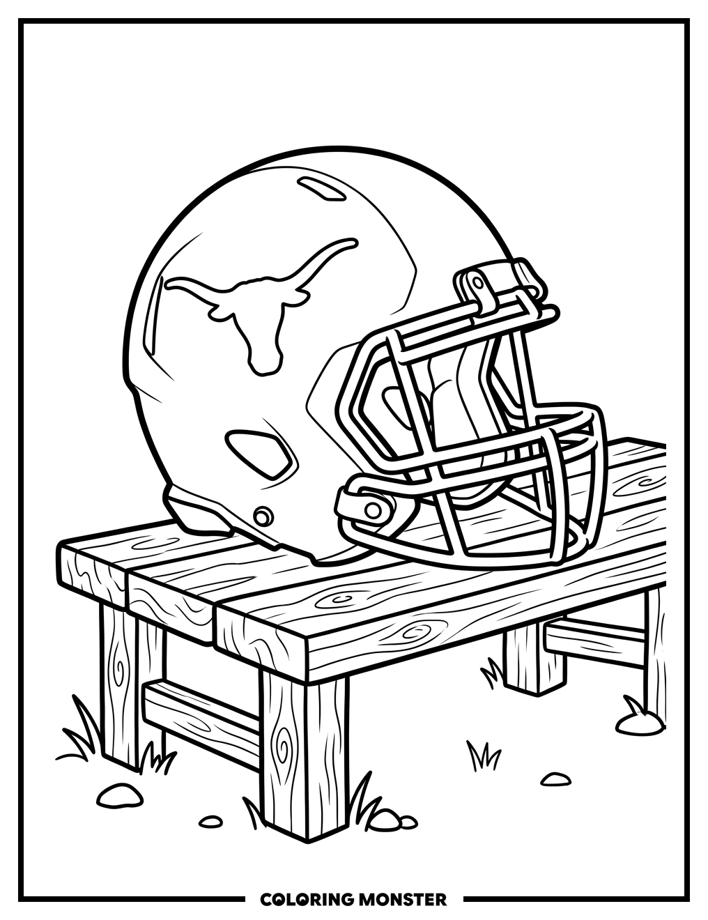 Texas Longhorns Football Helmet Coloring Page