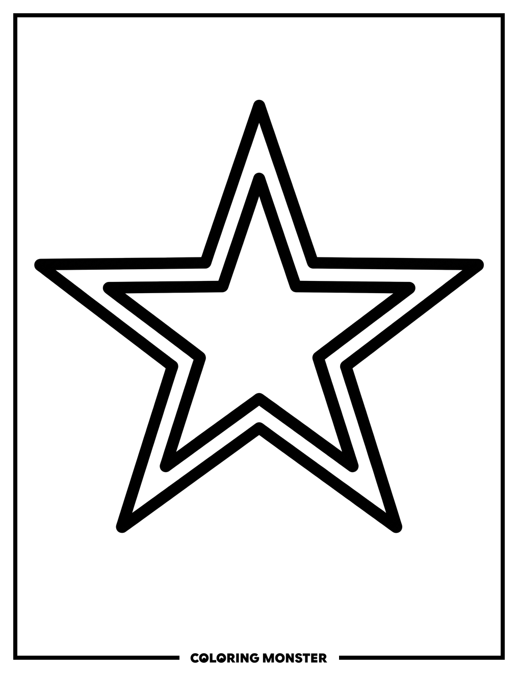 Texas Star Outline Coloring Page