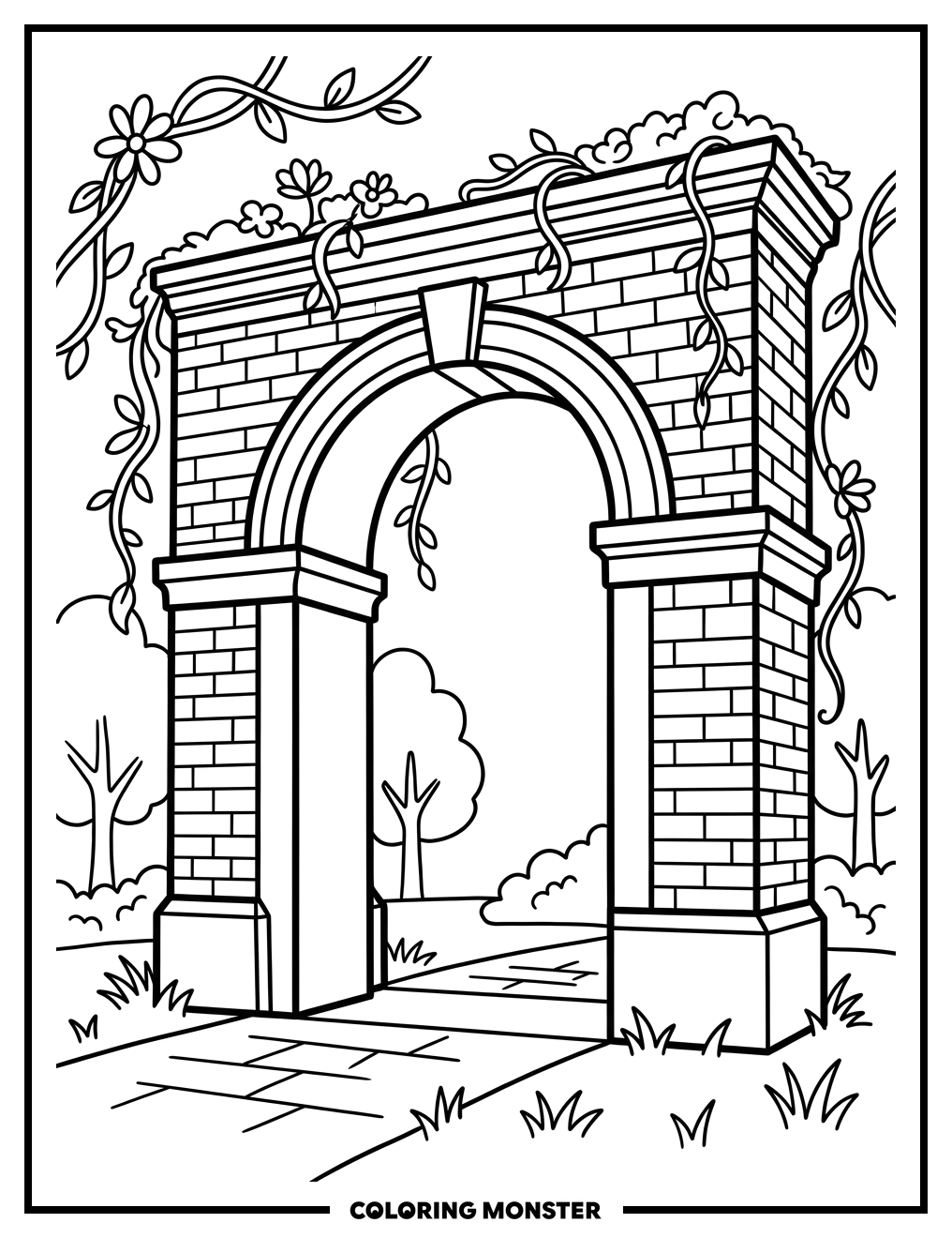 Texas Tech Welcome Arch Coloring Page