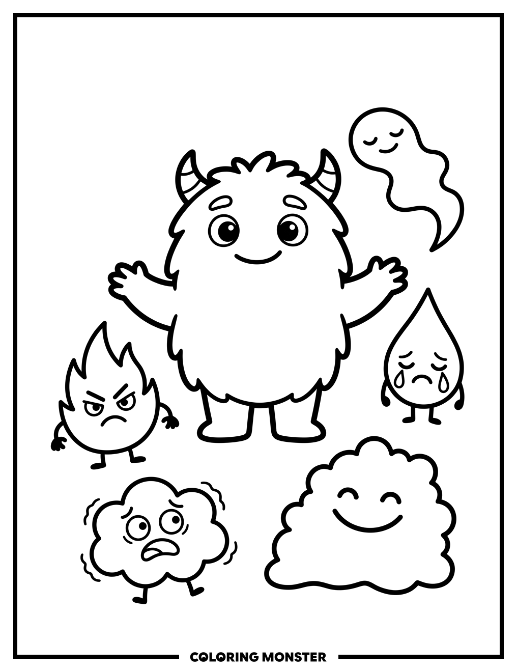 The Color Monster and His Emotions Coloring Page