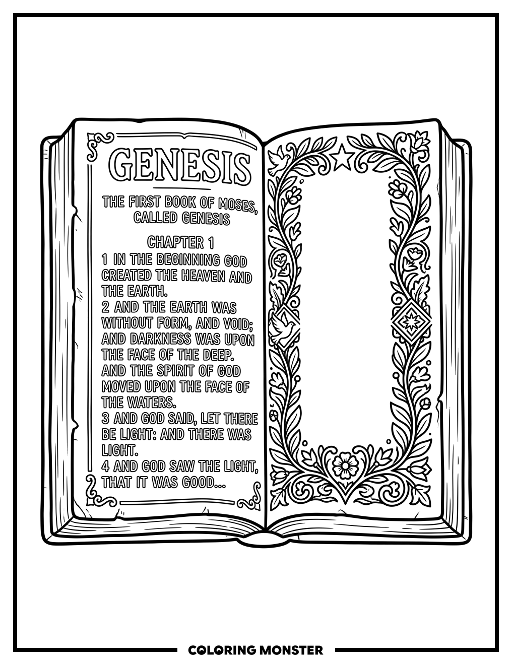 The Holy Bible Coloring Page