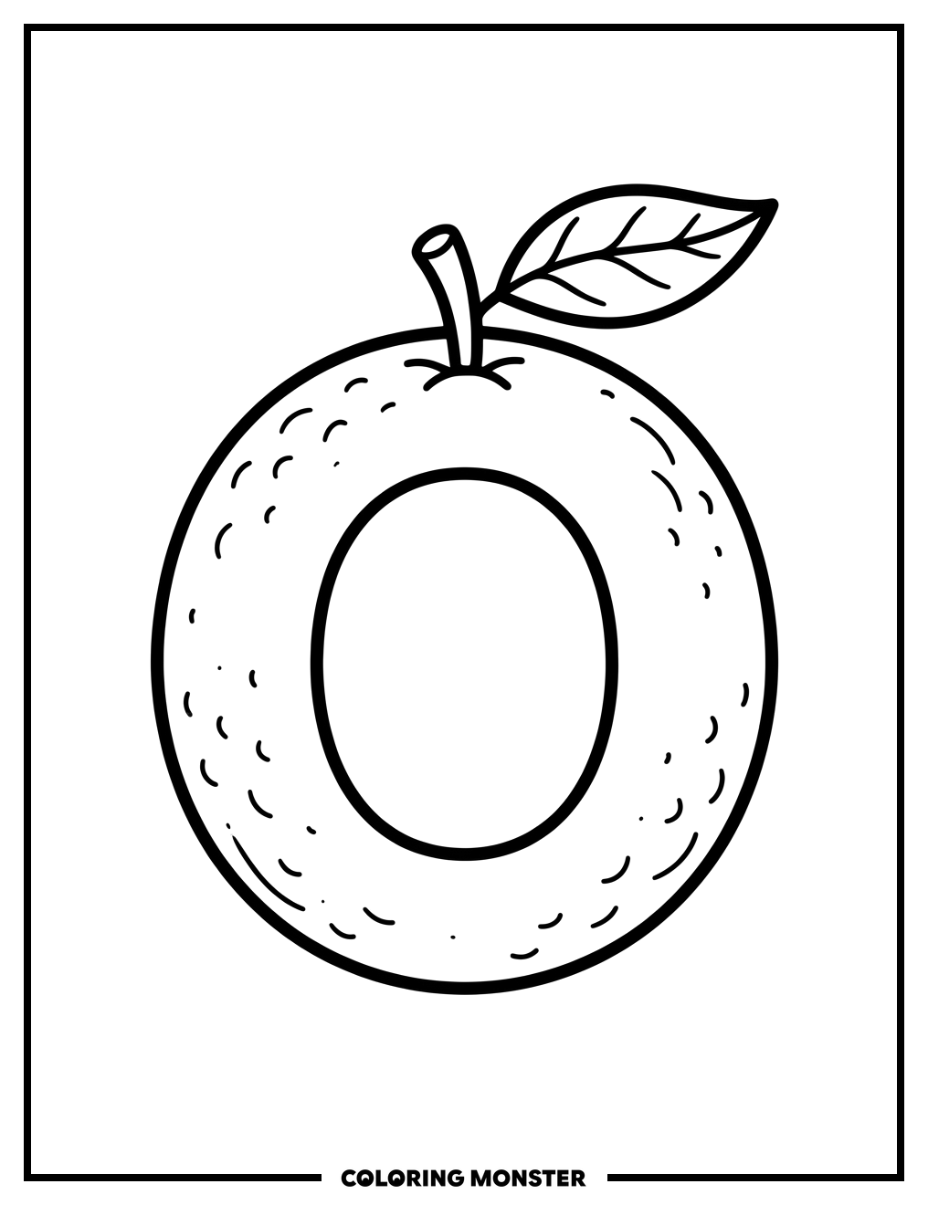 The Letter O Orange Coloring Page