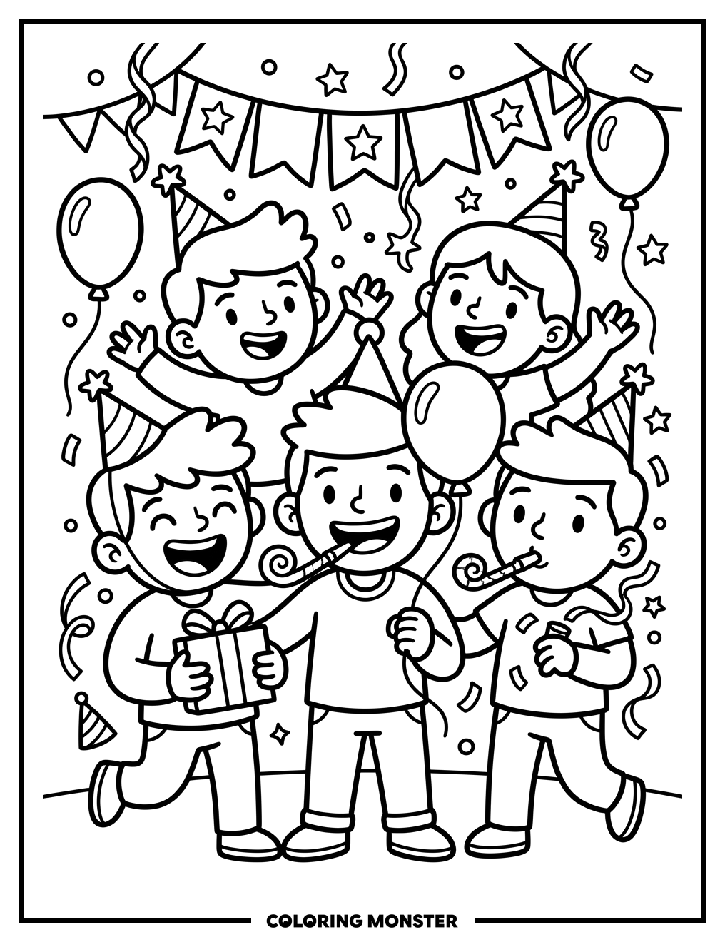 The Los Bros Party Coloring Page