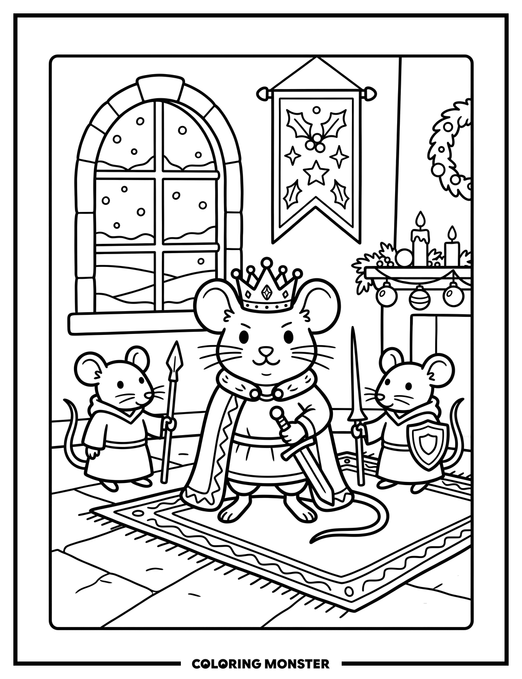 The Mouse King and His Soldiers Coloring Page