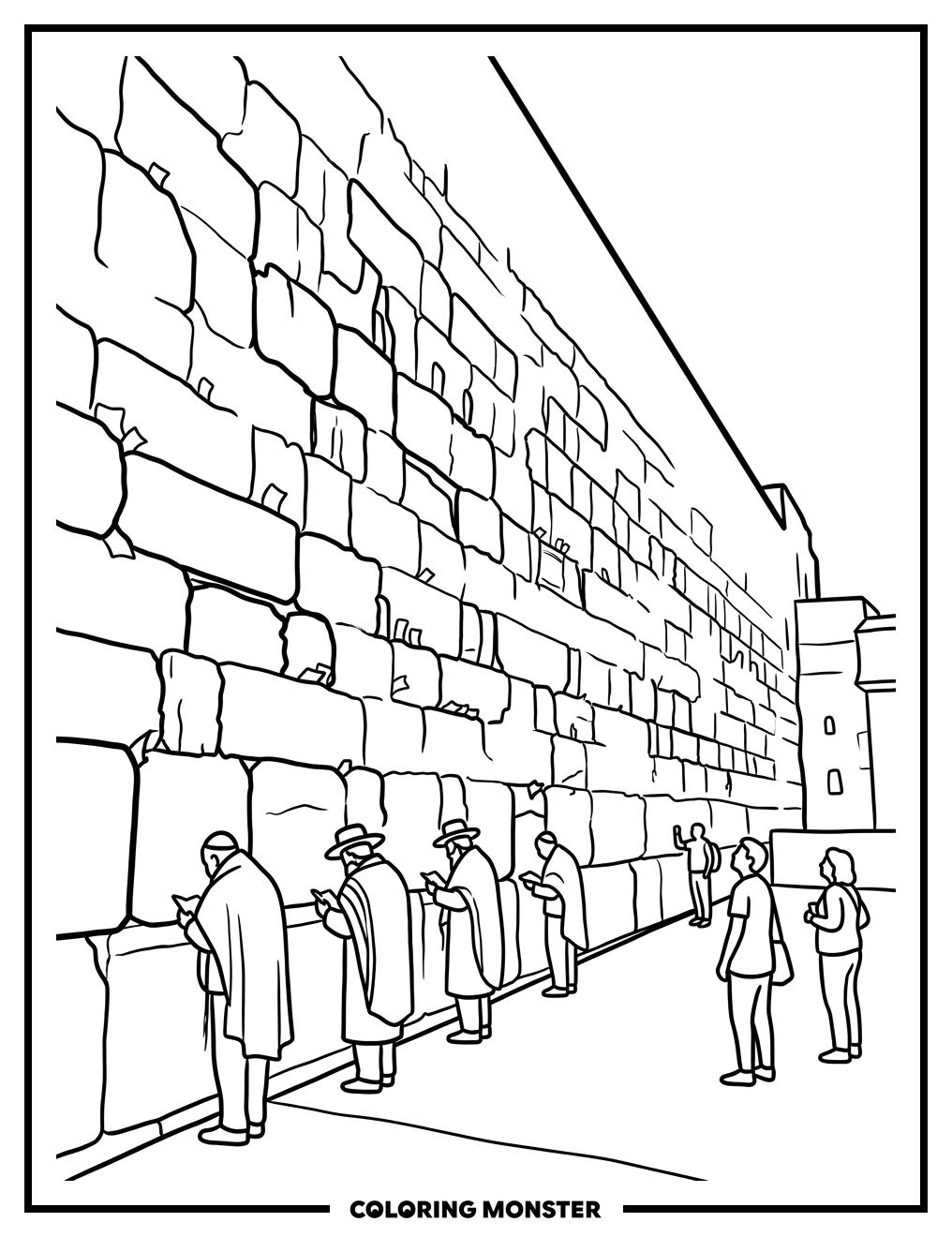 The Western Wall in Jerusalem Coloring Page