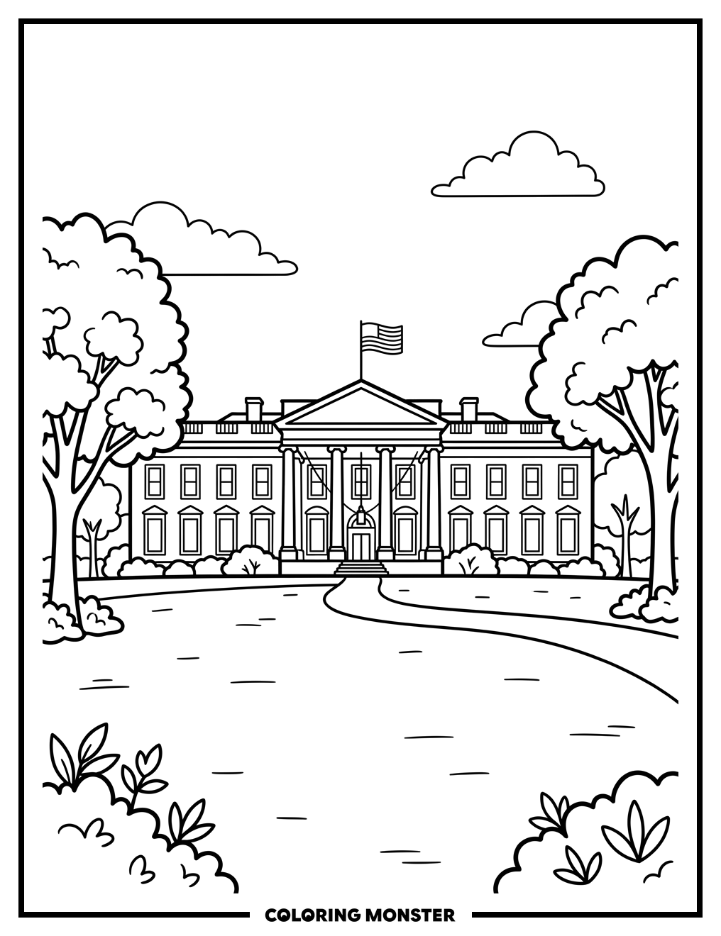 The White House Coloring Page