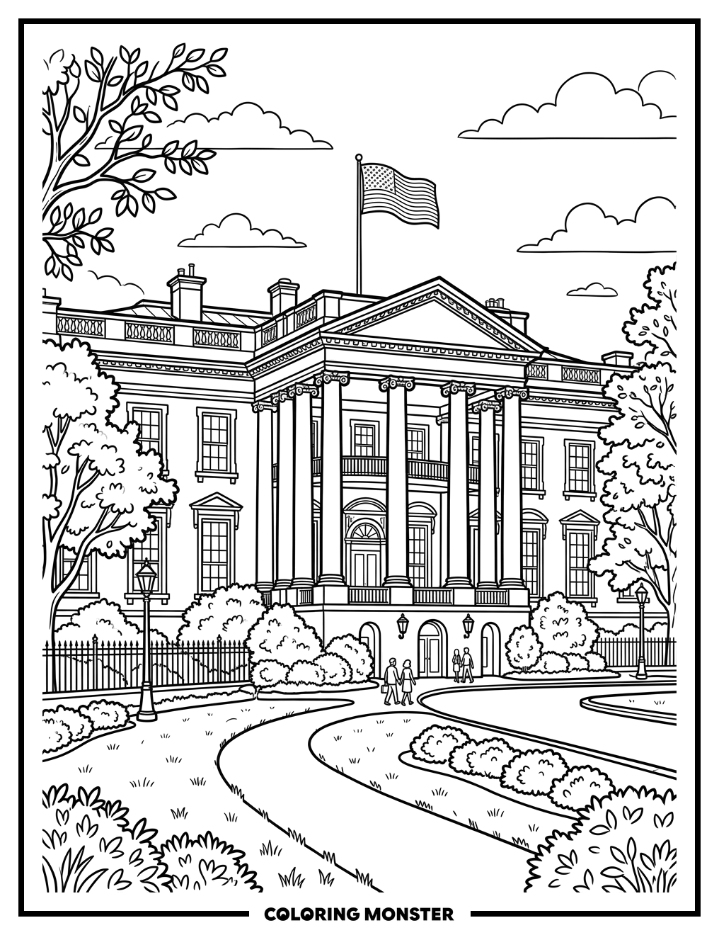 The White House Coloring Page