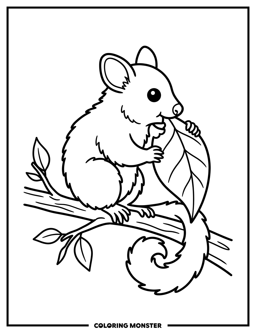 Thukuna Eating a Leaf Coloring Page
