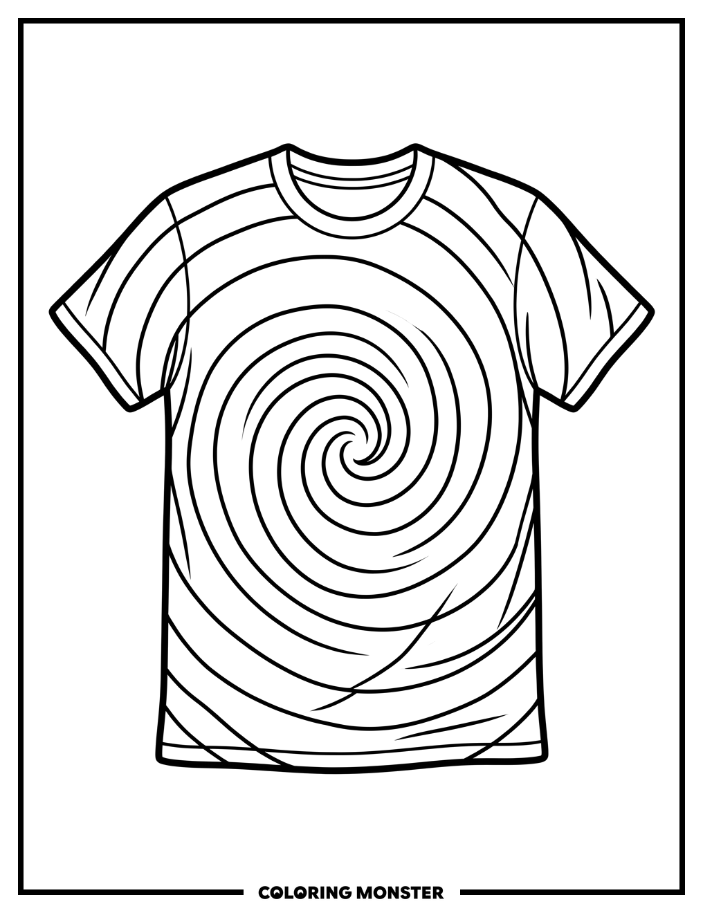 Tie-Dye T-Shirt Coloring Page