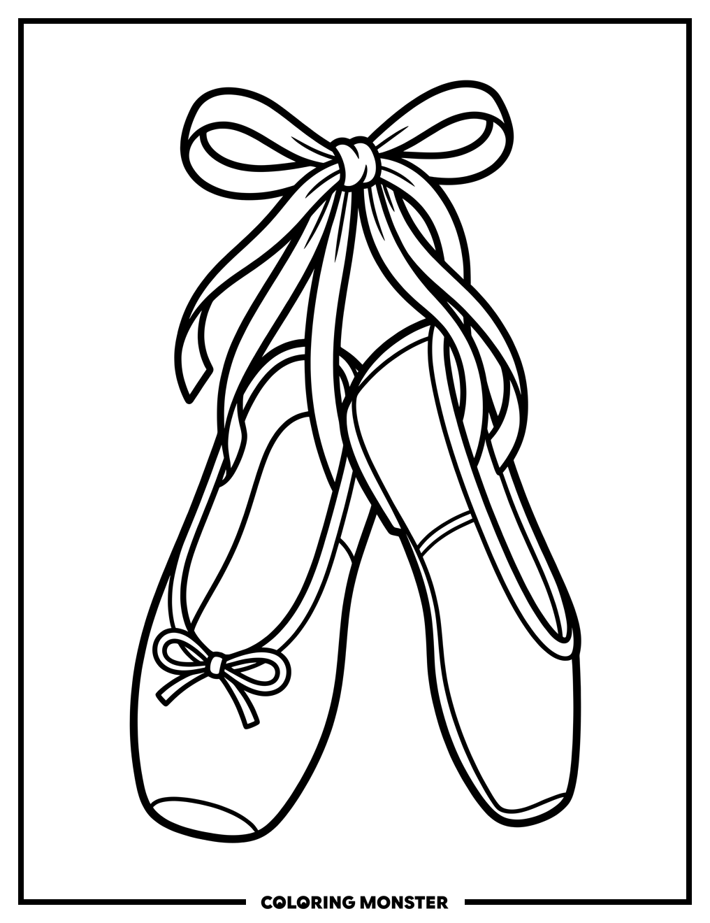 Tied Ballet Slippers Coloring Page