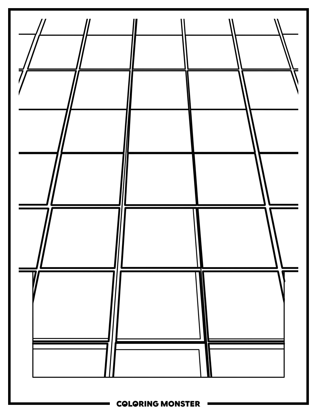 Tiled Floor Grid Coloring Page