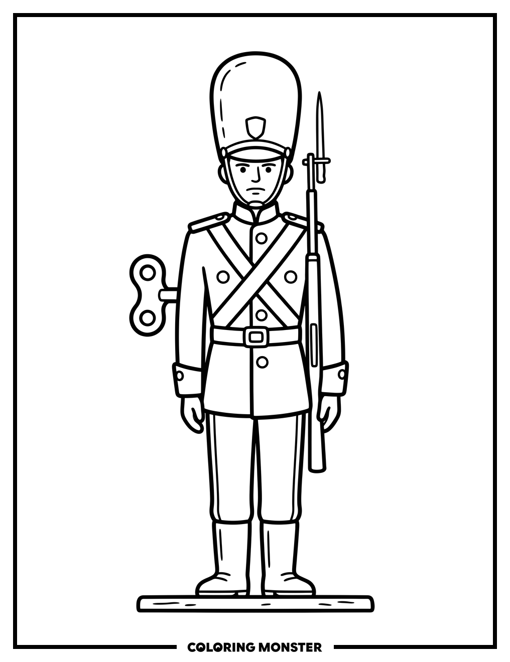 Tin Soldier Standing At Attention Coloring Page