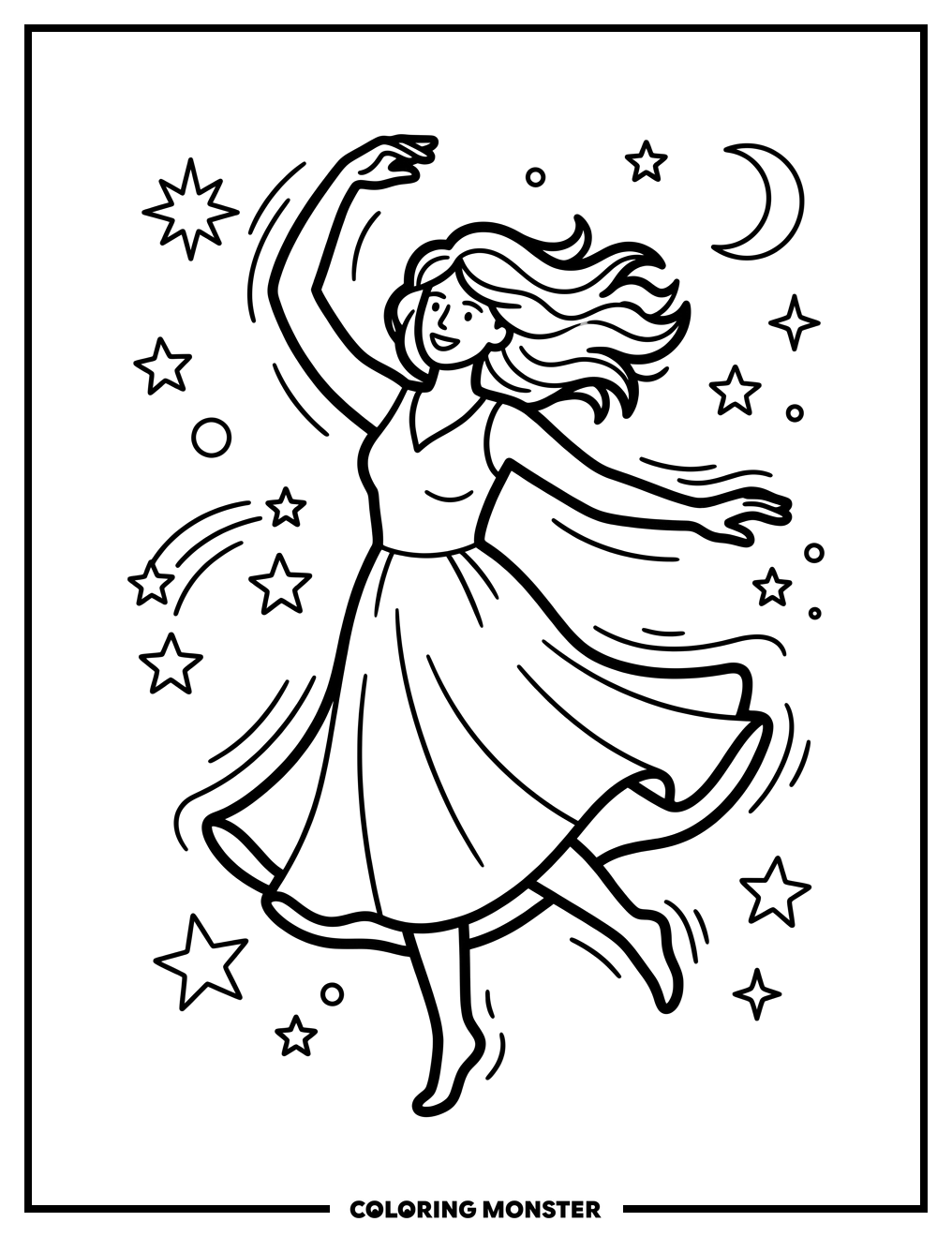 Tisha B Av Dancing Among Stars Coloring Page