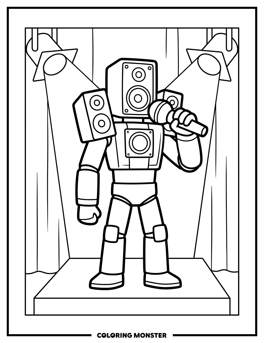 Titan Speaker Man Singing Coloring Page