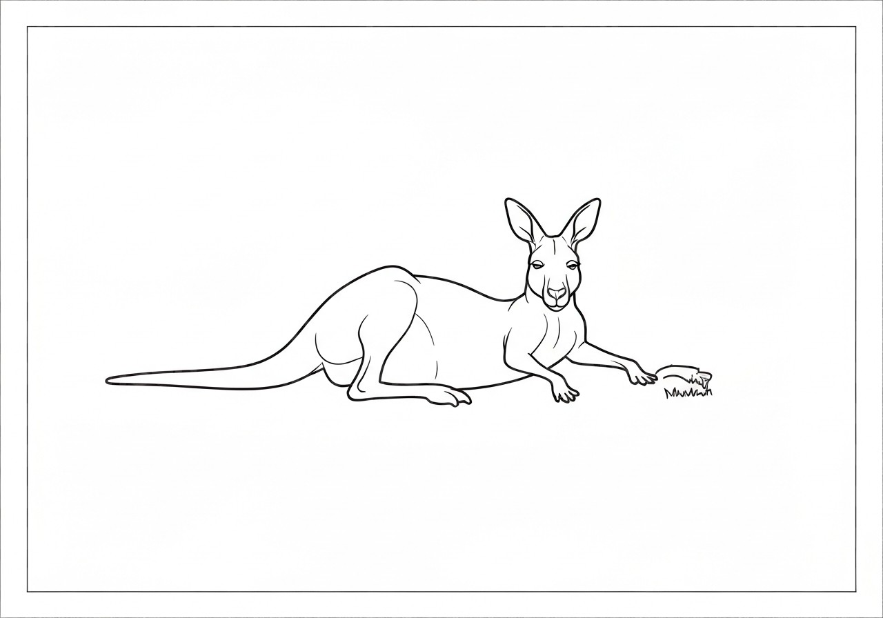 Kangaroo Reclining In The Outback