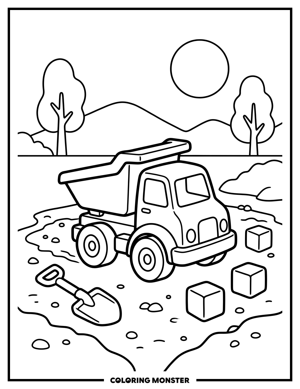 Toy Dump Truck Coloring Page