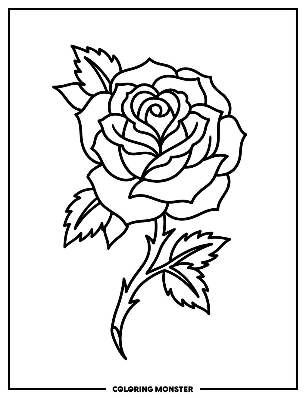 Traditional Rose Tattoo Coloring Page