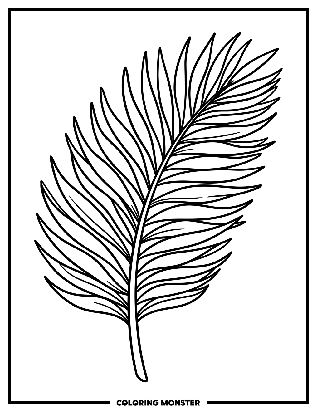 Tropical Palm Frond Coloring Page