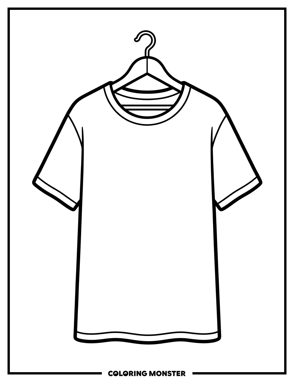 Tunic Hanging on Hanger Coloring Page