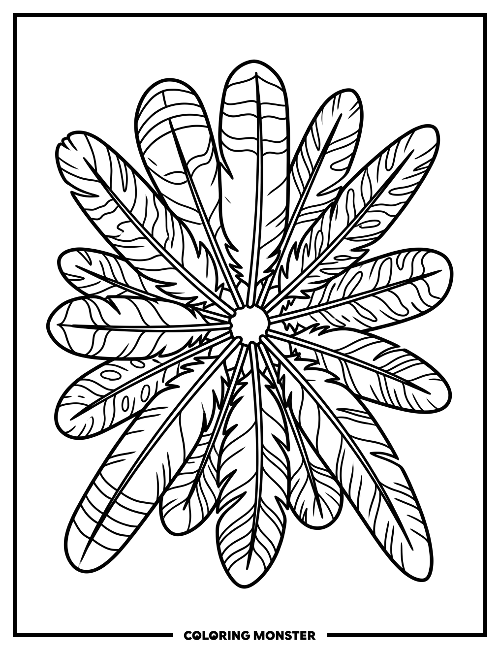 Turkey Feather Display Coloring Page