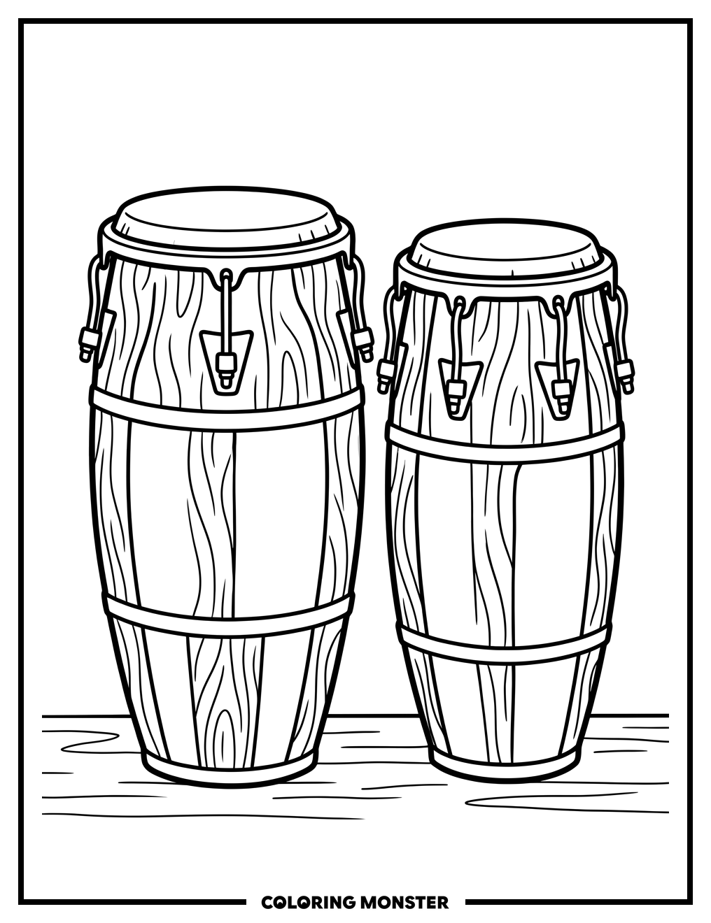 Two Conga Drums Coloring Page